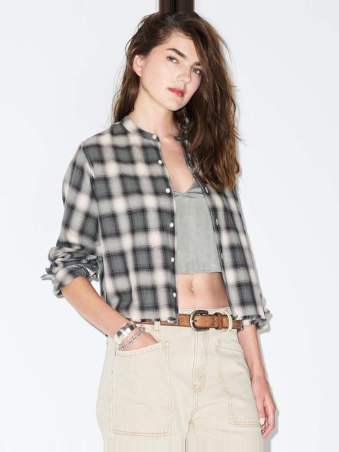 RE/DONE Bianca Shirt - Dark Sage Plaid