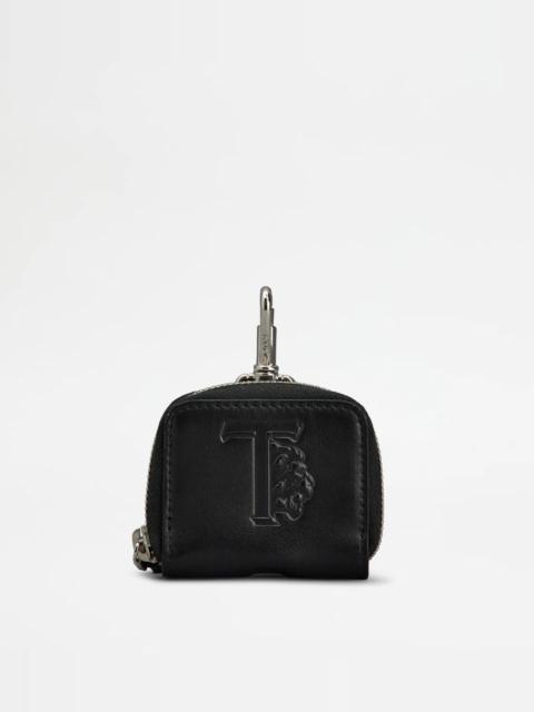 Tod's TOD'S AIRPODS HOLDER IN LEATHER - BLACK