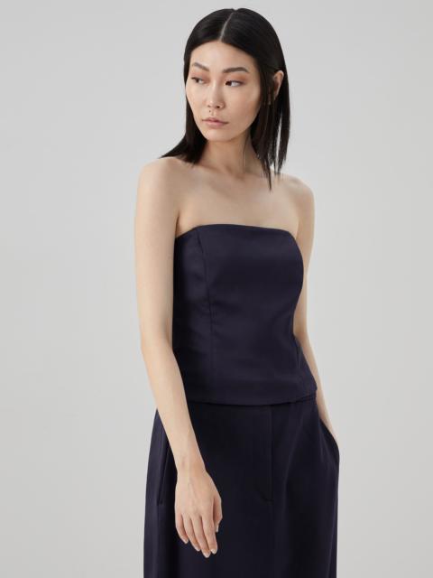 Brunello Cucinelli Satin cady strapless top