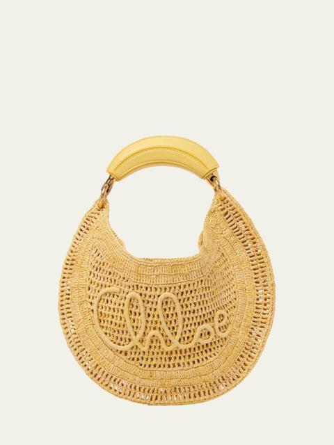Chloé Summer Banana Top-Handle Bag in Crochet Fabric
