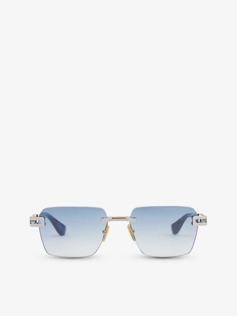 D4000423 square-frame metal sunglasses