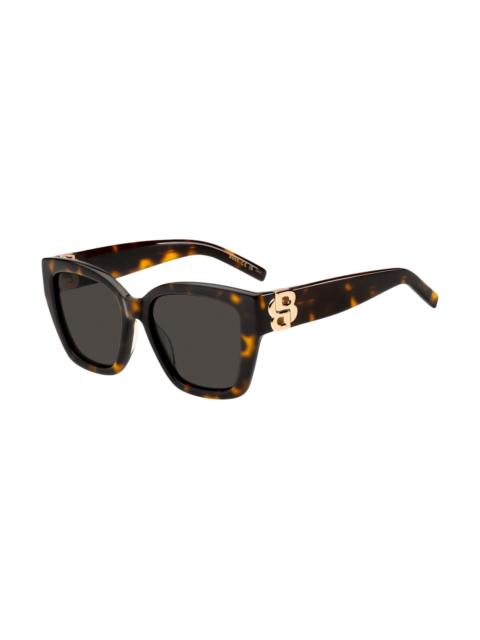 BOSS HAVANA-ACETATE SUNGLASSES WITH DOUBLE B MONOGRAM