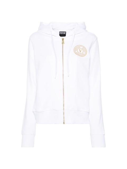 VERSACE JEANS COUTURE logo-embroidered zip-up hoodie