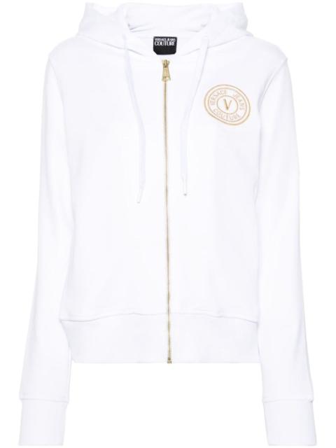 VERSACE JEANS COUTURE logo-embroidered zip-up hoodie
