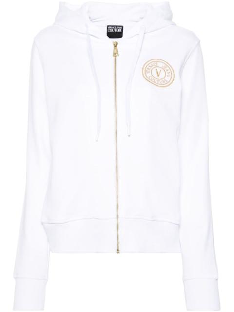 VERSACE JEANS COUTURE logo-embroidered zip-up hoodie