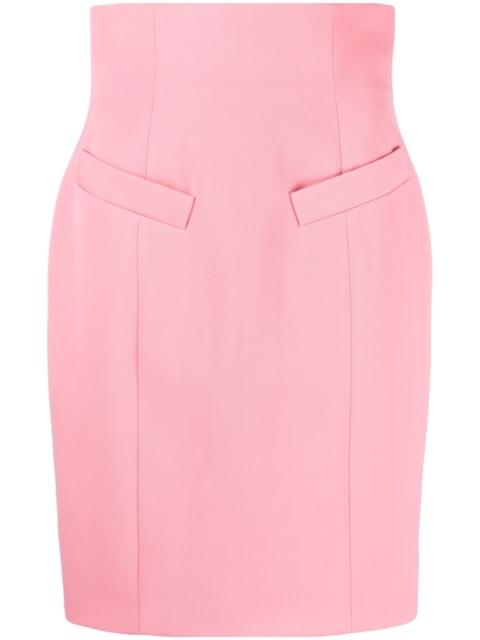 Balmain high-waist wool pencil skirt