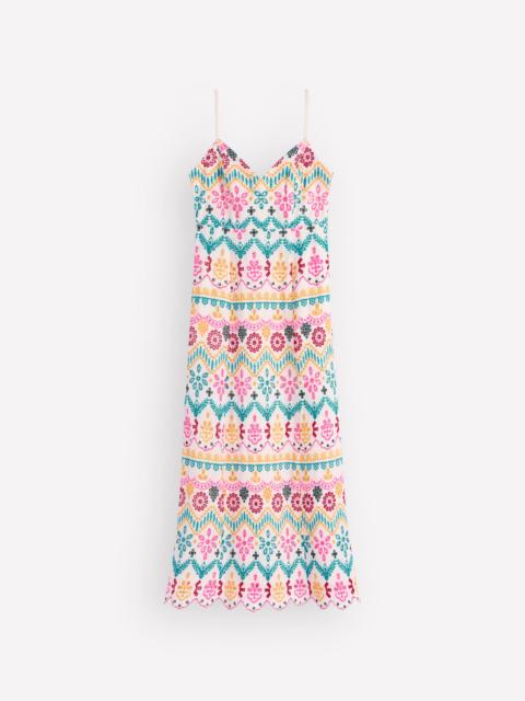 BODEN Empire Linen Broderie Dress-Multi Broderie