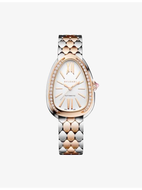 BVLGARI Serpenti Seduttori 18ct Rose Gold, Diamond And Stainless-Steel Automatic Watch 34mm