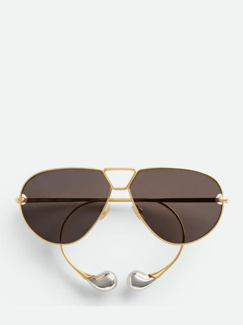 Bottega Veneta Drop Aviator Sunglasses