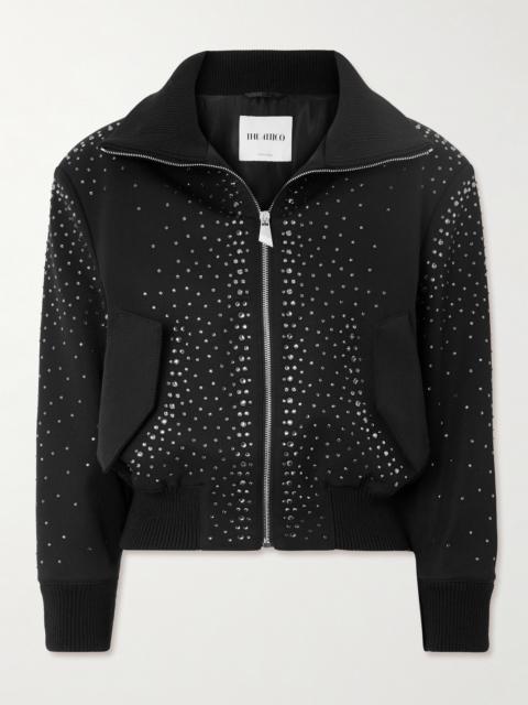 THE ATTICO Crystal-embellished Twill Bomber Jacket