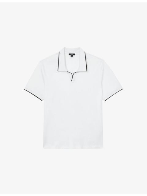 REISS Nico Air-Water Tipped Cotton Polo Shirt