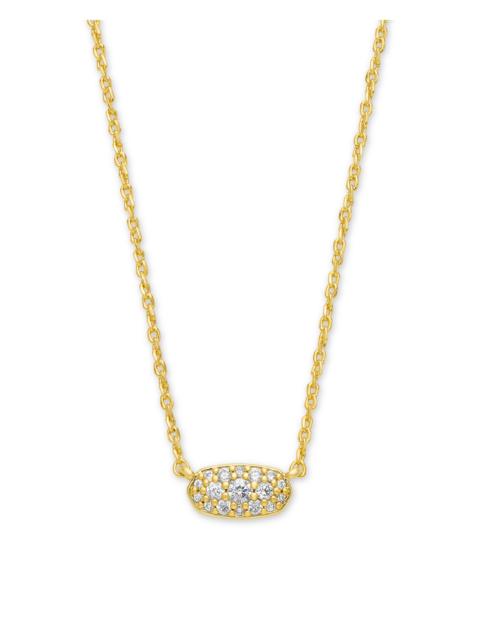 KENDRA SCOTT Grayson Gold Pendant Necklace in White CZ