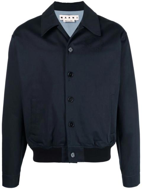 Marni embroidered logo shirt jacket