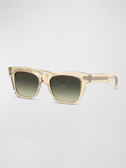 Oliver Peoples Ms. Oliver Gradient Acetate Square Sunglasses