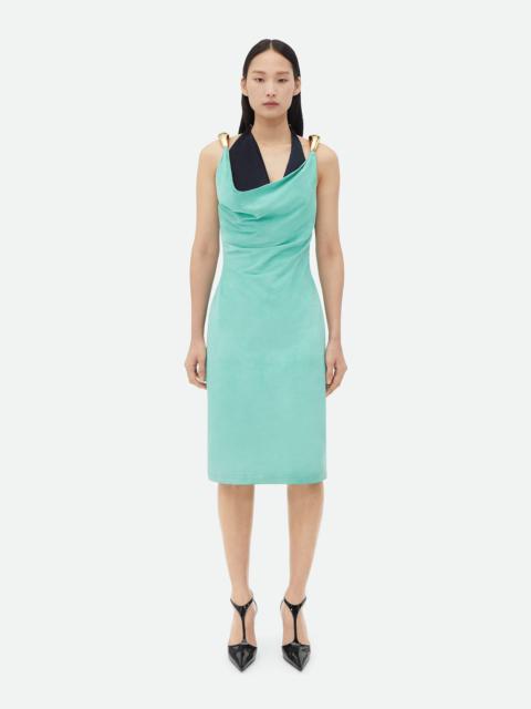 Bottega Veneta Fluid Suede Midi Dress With Metal Detail