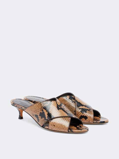 LE MONDE BÉRYL Luca snake-effect leather mules