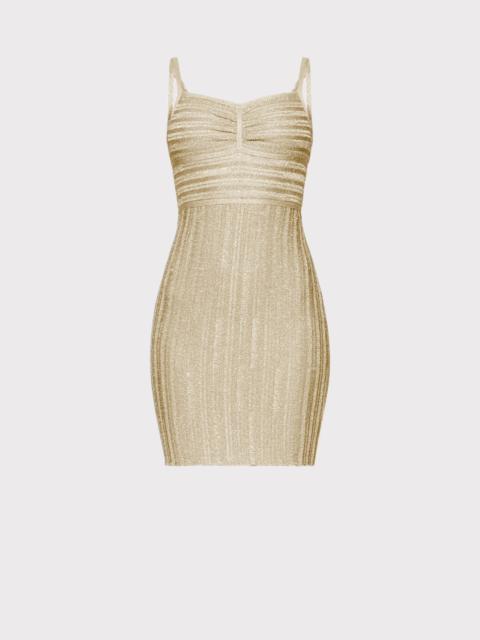 HERVE LEGER LUREX EYELASH SWEETHEART DRESS