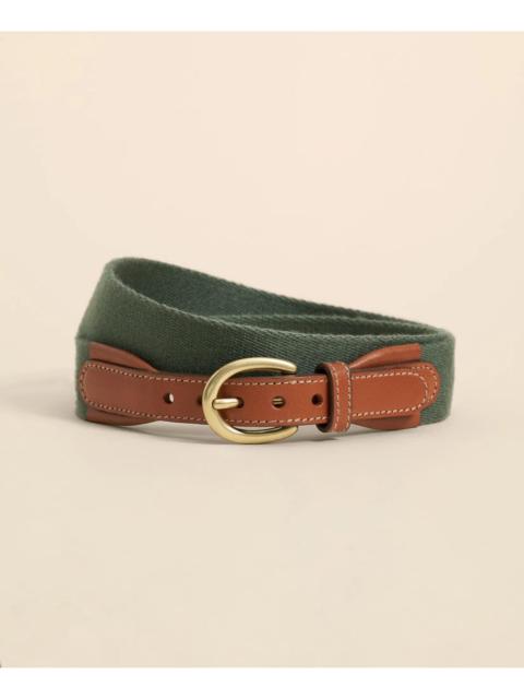 Brooks Brothers Webbed Leather-Accent Belt