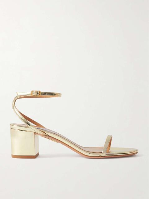 AQUAZZURA So Nude 85 mirrored-leather slingback sandals