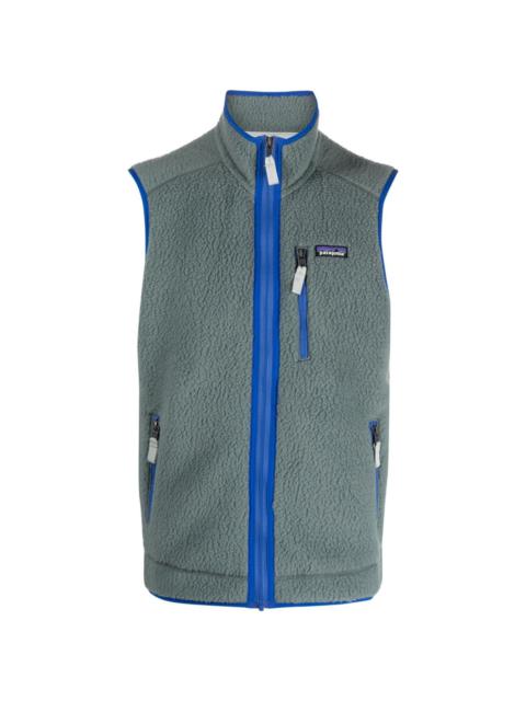 Retro Pile fleece zip-up vest