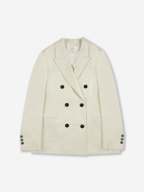 SLOWEAR Regular fit double-breasted linen jacket