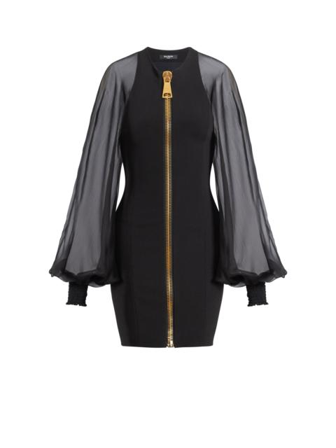 Balmain Short jersey and muslin dress