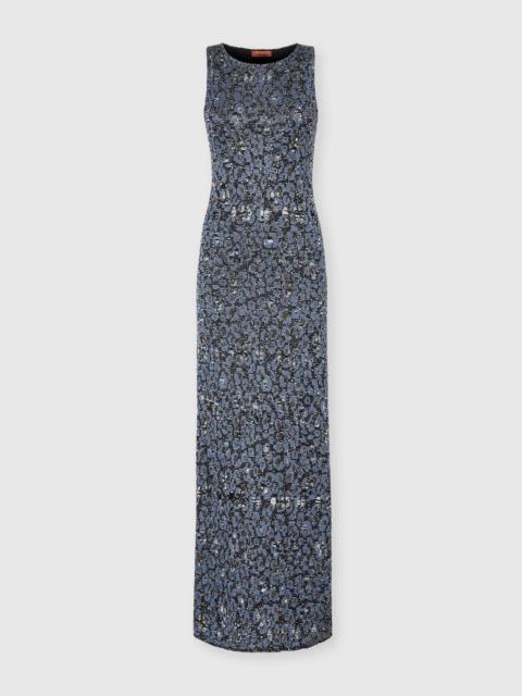 Missoni Long halter-neck dress in an animal-print jacquard knit