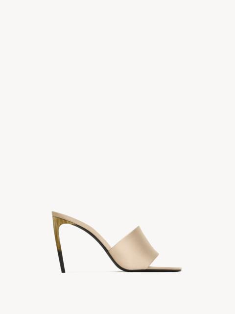 SAINT LAURENT LODGE MULES IN SATIN CREPE