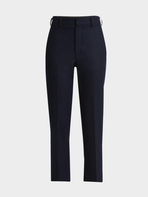 Doyle Cashmere Flannel Straight-Leg Ankle Trousers