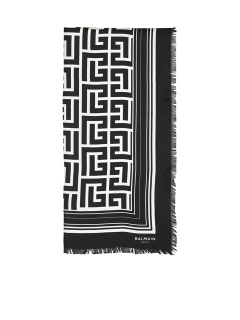 Balmain Silk monogrammed scarf