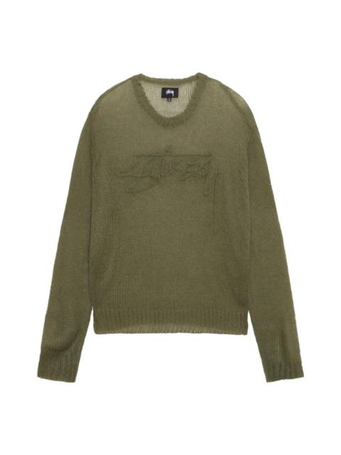 Stussy Loose Knit Logo Sweater 'Cypress' 117180-CYPERESS