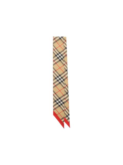 Burberry skinny contrast Check silk scarf
