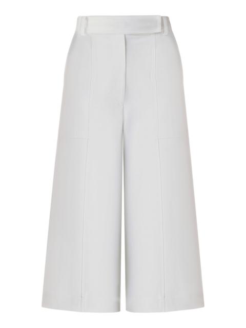 ANDRES OTALORA Amani Cropped Wide-Leg Culotte Pants off-white