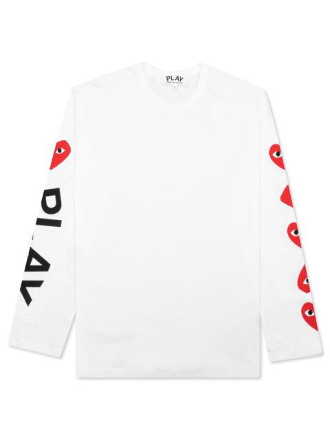 Comme des Garçons PLAY WOMEN'S MULTI HEART L/S - WHITE
