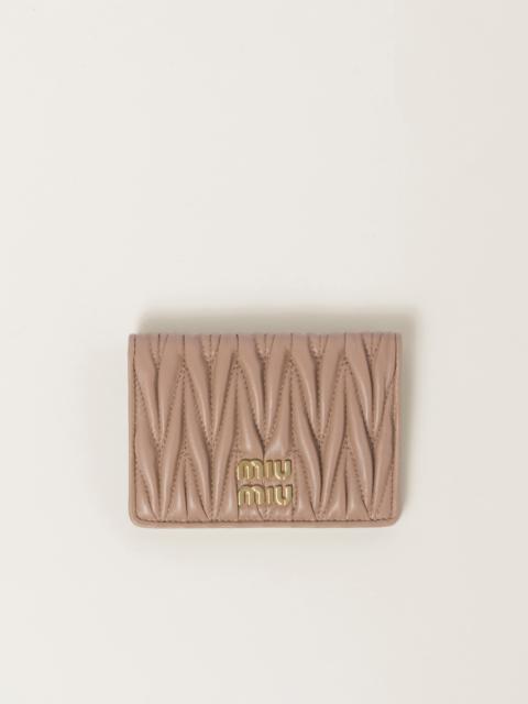 Matelassé nappa leather card holder