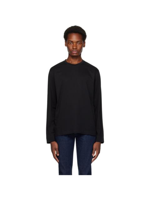 Sunspel Black Riviera Midweight Long Sleeve T-Shirt
