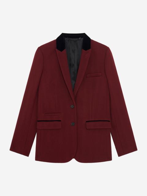 The Kooples JACKET WITH BURGUNDY VELVET COLLAR