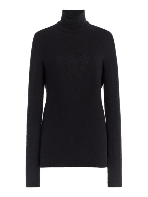 COLLEEN ALLEN Cutout Knit Turtleneck Top black