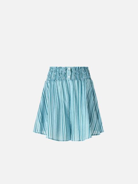 PINKO STRIPED COTTON SHORTS WITH ELASTICATED WAIST