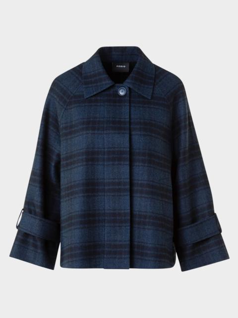 AKRIS Alisa Check Wool Double Face Jacket