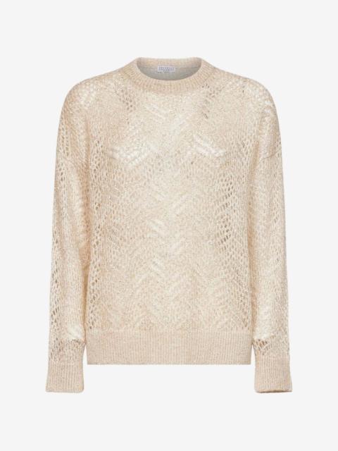 Brunello Cucinelli sequin-embellished openwork-knit sweater