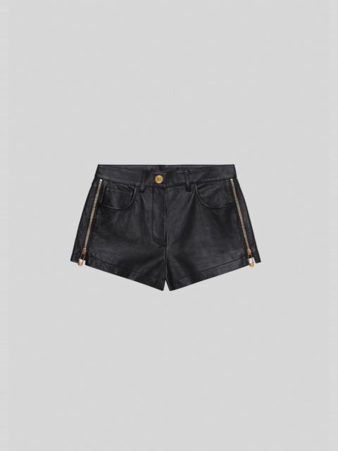 VERSACE Safety Pin Nappa Leather Shorts