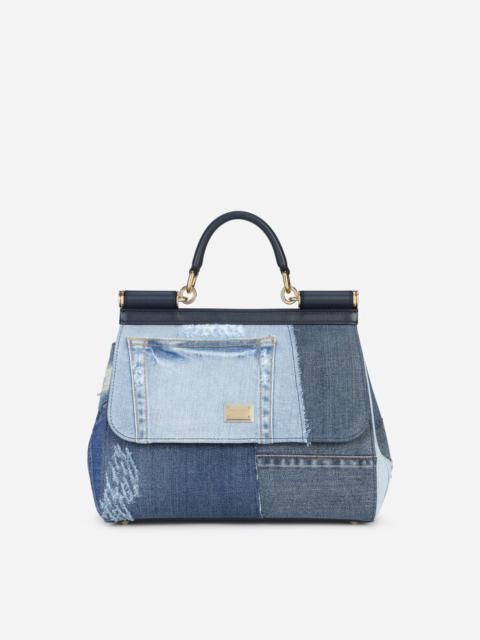 Dolce & Gabbana Medium Sicily bag in patchwork denim and calfskin