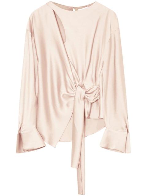 SIMKHAI Raffaella knotted long-sleeve top