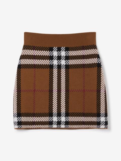 Burberry Check Wool Jacquard Mini Skirt