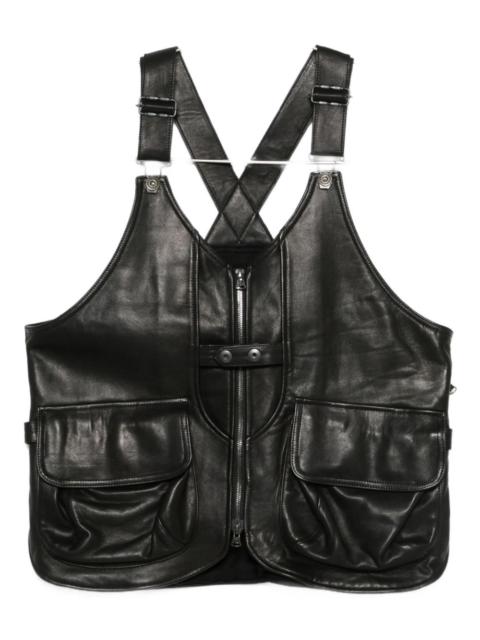 Yohji Yamamoto pocketed leather waistcoat