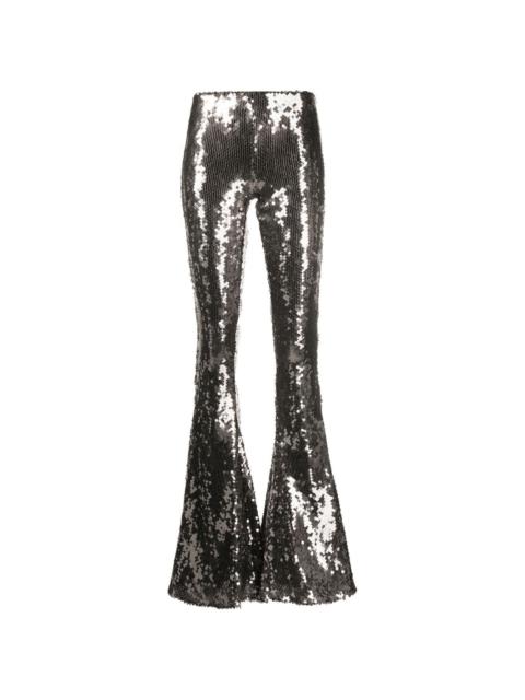 sequin-embellished flared trousers