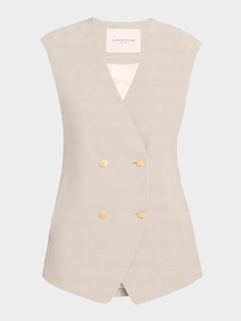 Lafayette 148 New York Double-Breasted Plaid Vest