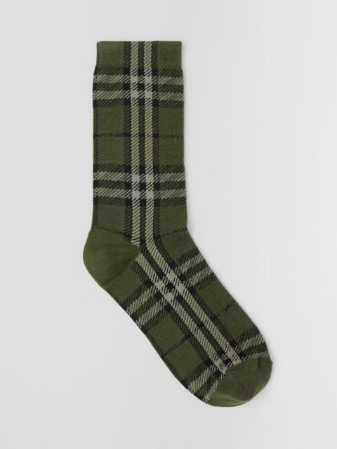 Burberry Check Intarsia Technical Cotton Socks