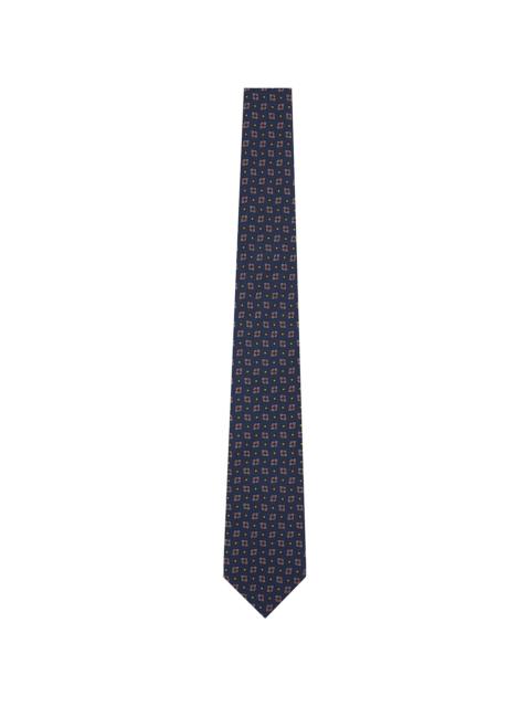 Navy Graphic Pattern Tie